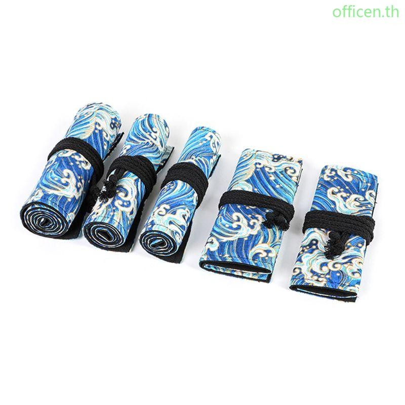 ศตวรรษ 12 24 36 48 72หลุมผ้าใบม้วนขึ้นกระเป๋าดินสอปากกาผ้าม่านสําหรับกรณีแต่งหน้าห่อ