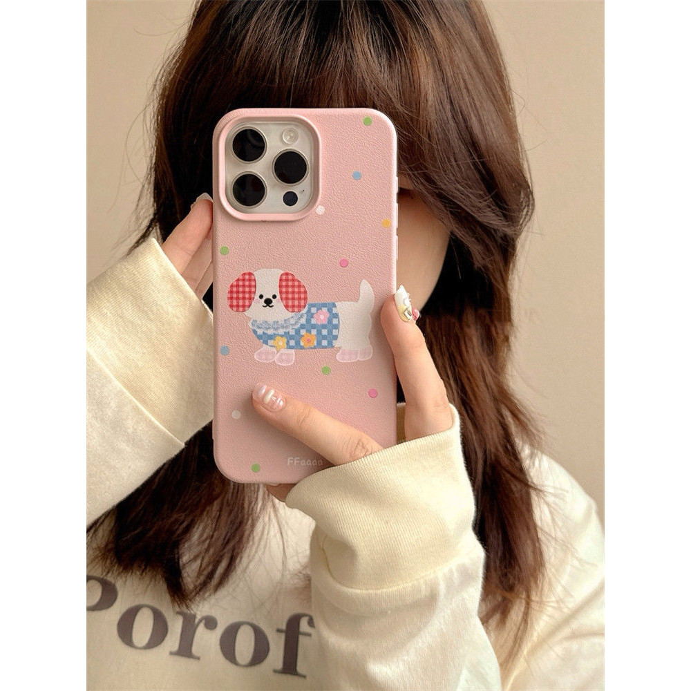 ลายจุดลายหมา iphone14เคสมือถือไอโฟน15 13Pro มูลค่าสูง11ลายหนัง12PROMAX กันกระแทก