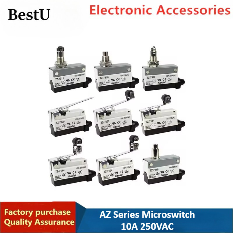 AZ Series Microswitch 10A 250VAC กันน้ํา Micro Switch Limit สวิทช์ Mini แนวนอน Roller Lever AZ 7121 