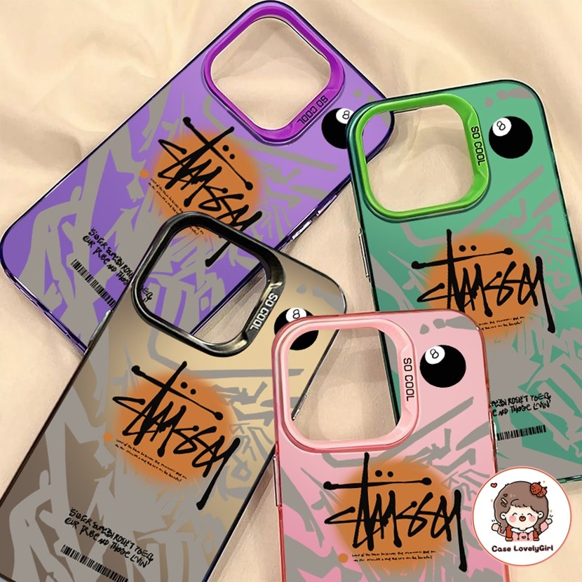 🔥ส่งจากไทย🔥 แบรนด์แฟชั่นสีดําแปดคู่ เคส IPhone 11 15 14 13 Pro Max XR พสัส13 12 Pro 7 8Plus SE X Xs Max Hard Case - รูปที่ 3