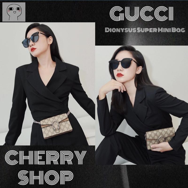 สินค้าขายดี  Hot กุชชี่ Gucci GG Denim Dionysus Super Mini Bag ผู้หญิง/กระเป๋าถือ/ซุปเปอร์มินิ หลายส