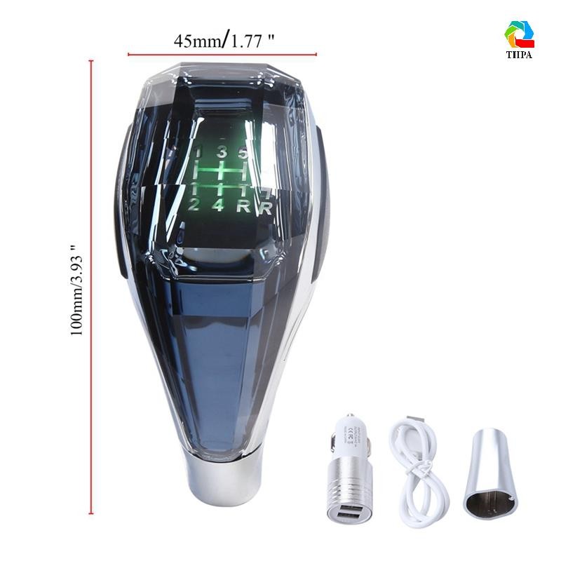 รถ Universal LED คริสตัลจับเกียร์ธรรมดาเกียร์ Shift Knob Lever Stick Head สําหรับ Toyota Honda Hyundai Nissan paudnef.th - รูปที่ 2