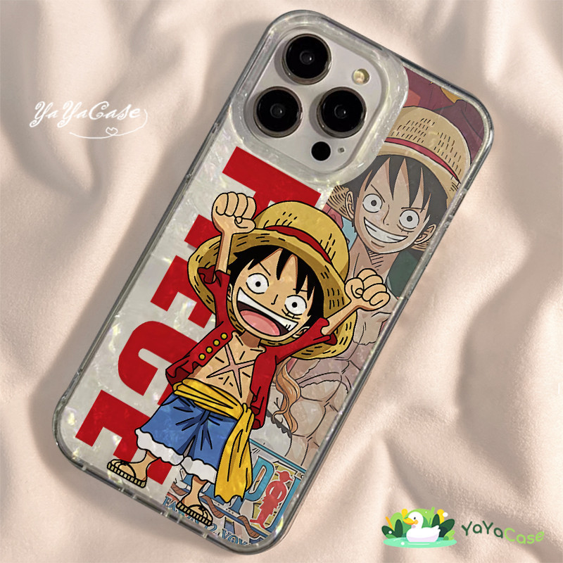 สำหรับ iPhone11 13 ONE PIECE Case For เคสไอโฟน14 15 12 PRO MAX 7 8 15 Plus X XR XS MAX Luffy Model ขั้นสูง เปลือกหอยเคส