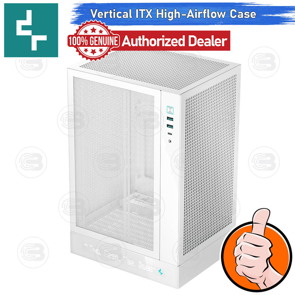 [CoolBlasterThai] DEEPCOOL CH170 WH Digital Vertical ITX High-Airflow PC Case WHITE ประกัน 1 ปี