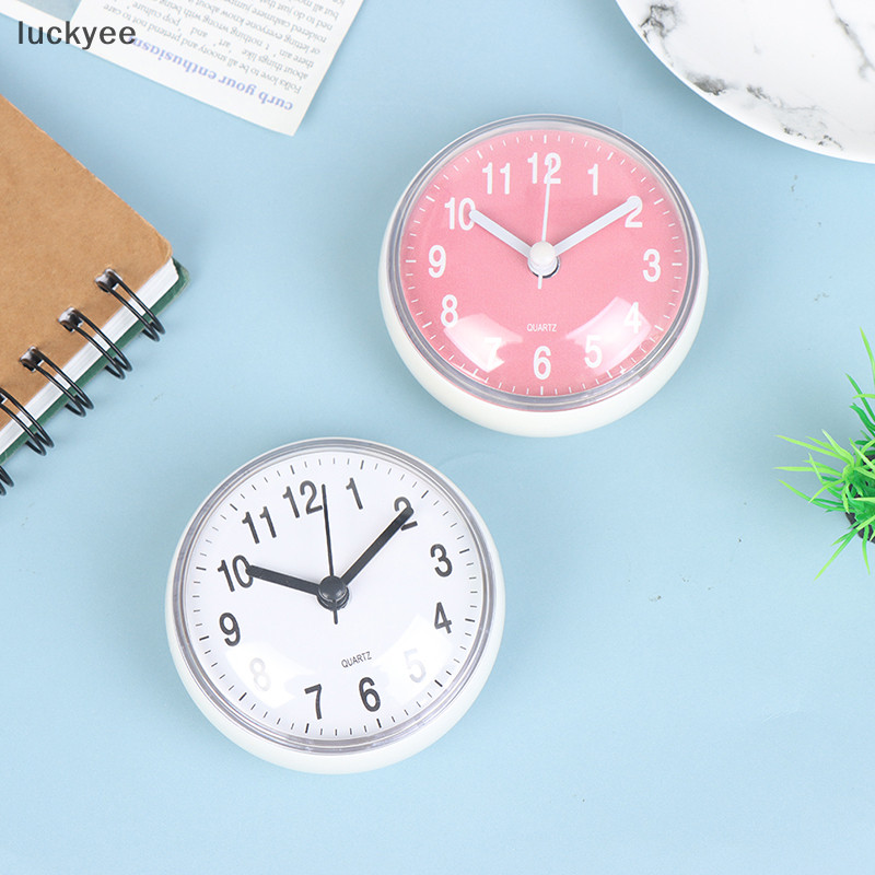 Luckyee Mini Sucker นาฬิกาแขวนห้องน้ํา AntiFog กันน้ําห้องครัวห้องน้ํานาฬิกา TQ