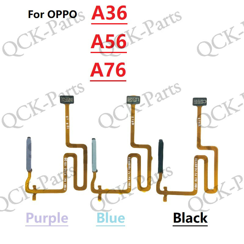 เซ็นเซอร์ลายนิ้วมือสําหรับ OPPO A56 A36 A76 ปุ่ม Home Key Touch ID Flex Cable อะไหล่