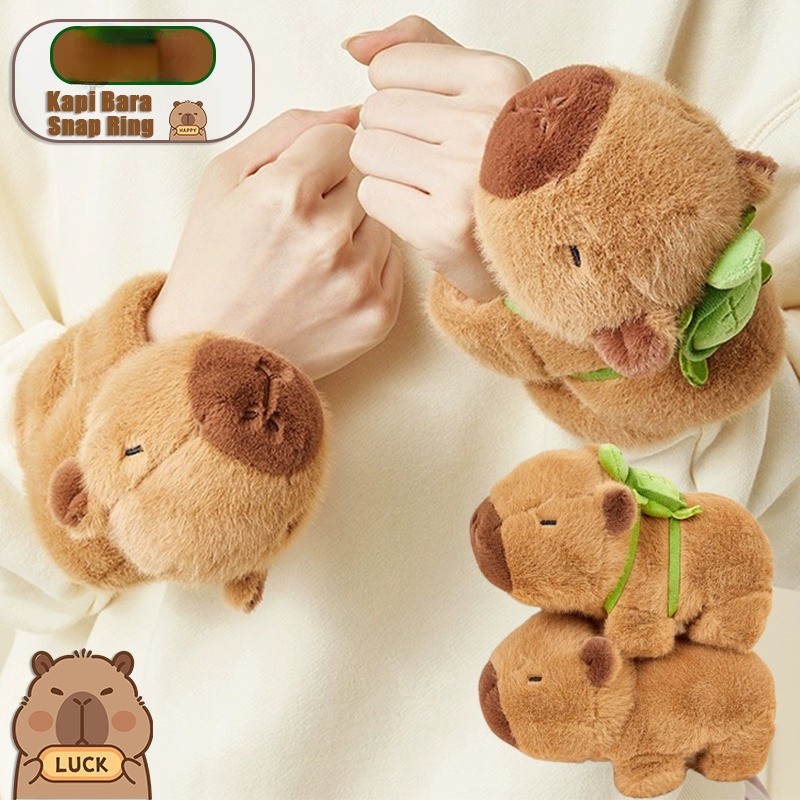 น่ารัก Capybara Clap วงกลมของเล่น Slap Snap Wrap สายรัดข้อมือสร้อยข้อมือ Capybara ตุ๊กตาแหวนมือสนุก Pop Circles ของขวัญวันเกิดเด็ก