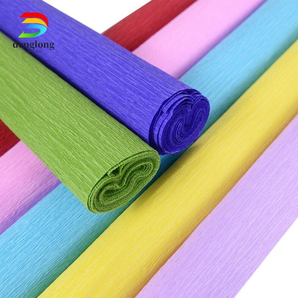 Denglong กระดาษเครป กระดาษวัสดุการผลิต กระดาษช่อดอกไม้ห่อดอกไม้ DIY ดอกไม้ทํามือ กระดาษย่นหนา วัสดุบรรจุ