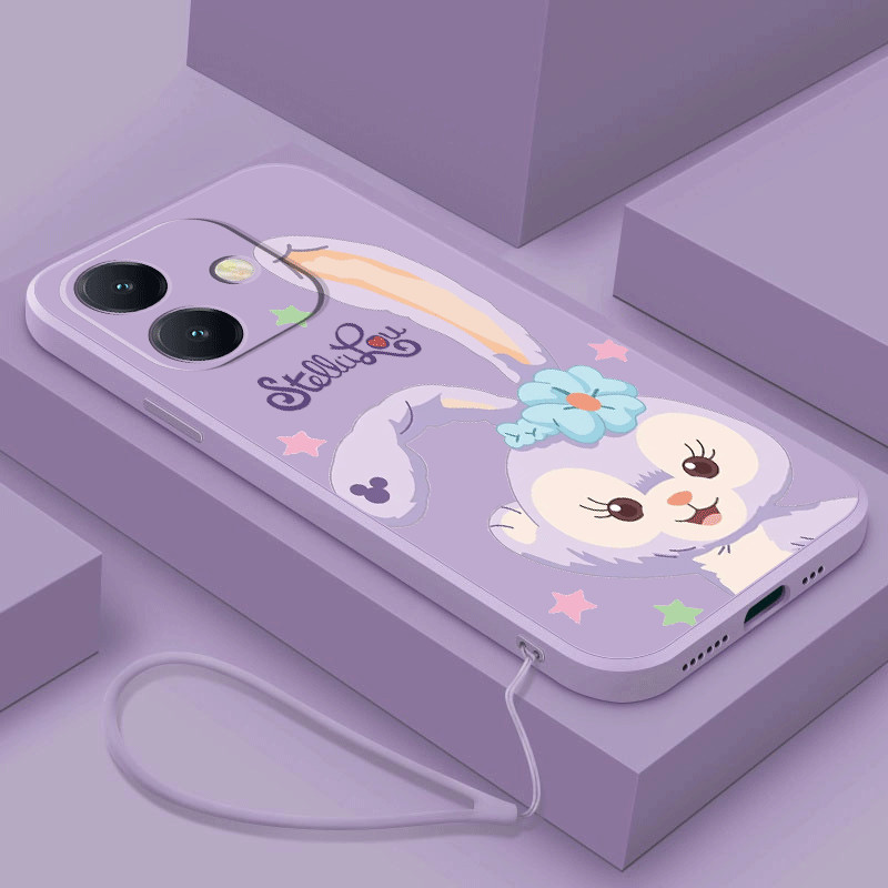 Realme Note 60 note60 50 Stylish Stellalou Rubber Phone Cover Matted Liquid Silicon Case Lanyard Casing