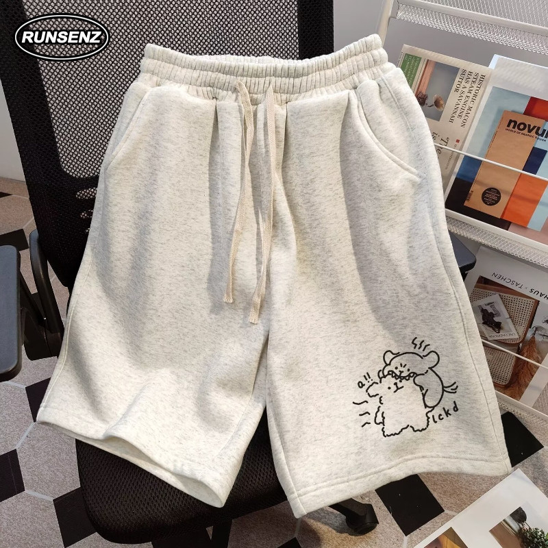 ม-8เอ็กแอล เกาหลีป๊อปสั้นกางเกงผู้ชายกางเกงขาสั้นขนาดบวกสบายๆหลวมขากว้างกางเกงขาสั้นห้าจุด