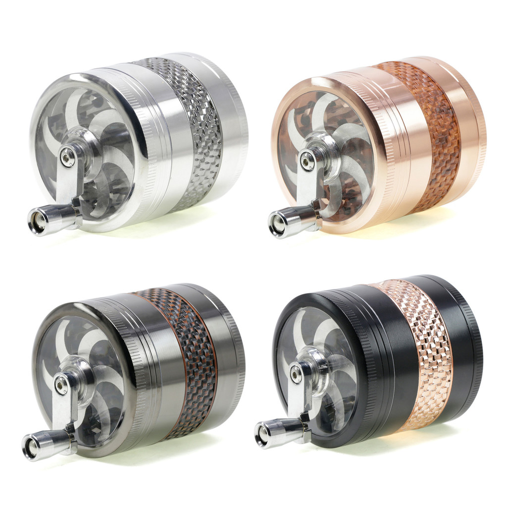 เครื่องบดโลหะแบบแมนนวล 5 ชั้นโลหะผสมสังกะสี 63 มม. เครื่องตัดใบในครัว Crusher Hand Crank Muller