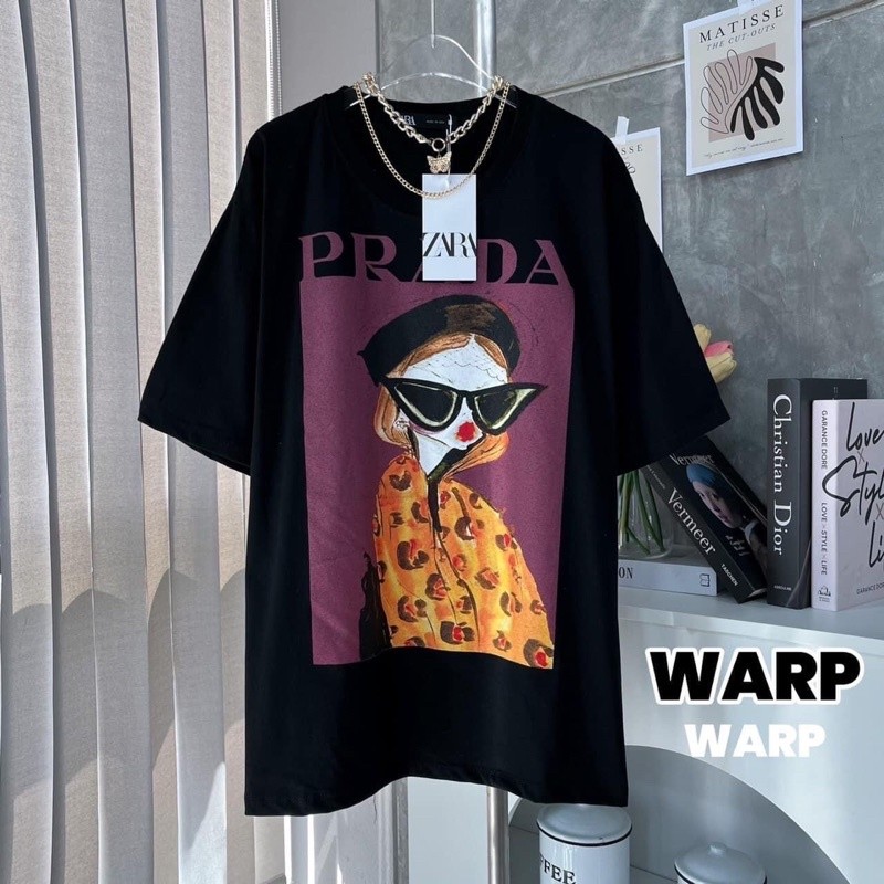[พร้อมส่ง] Zara 2024 เสื้อยืดโอเวอร์ไซส์ป้าย zara ผ้า Cotton S-5XL