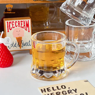 CKFR 1PC 2oz ถ้วยเบียร์ขนาดเล็กจับพลาสติก Whisky สําหรับ Party แก้ว Barware ห้องครัวรับประทานอาหารบาร์บ้านสวนตกแต่งใหม่