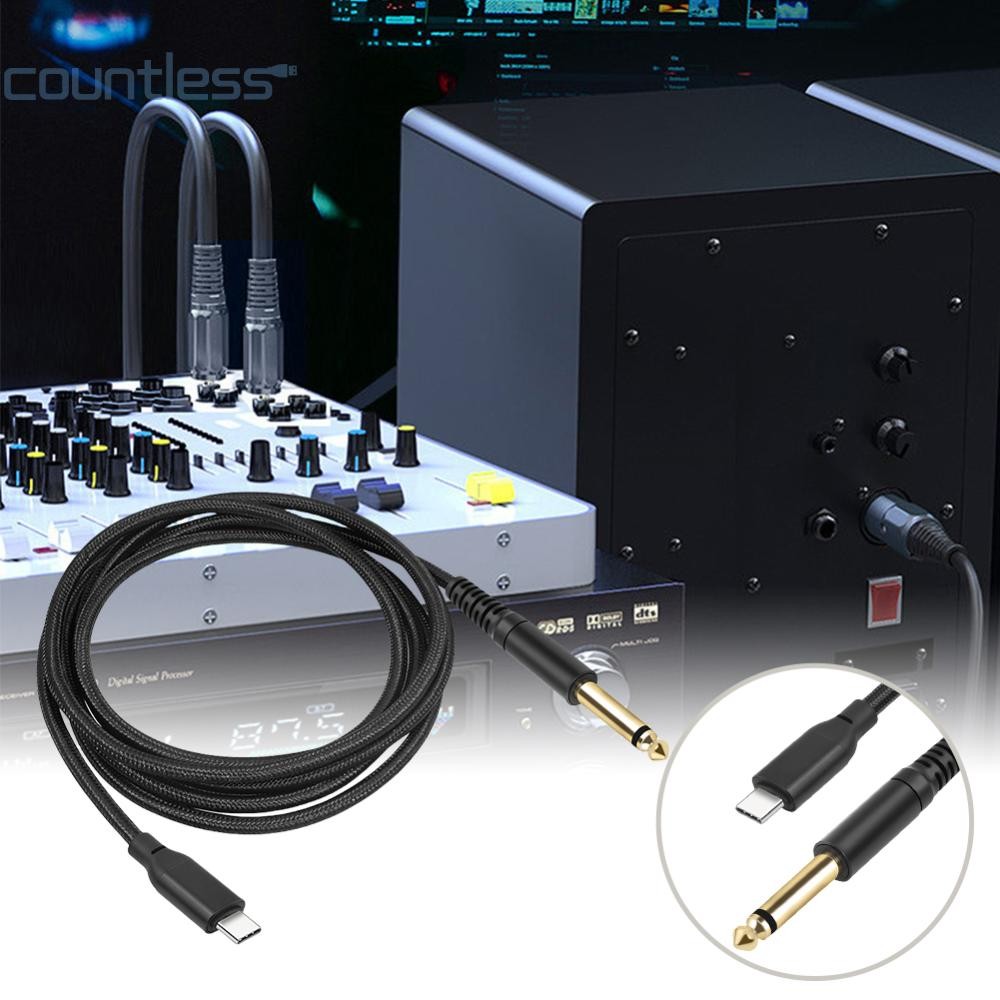 1/2/3m USB C ถึง 6.35 มม.1/4 TS สายสัญญาณเสียงสเตอริโอประเภท C ถึง 6.35 มม.แจ็ค Aux สาย 6.35 มม. Mono To USB Type-C อะแดปเตอร์สายไฟบันทึก [เคาน์เตอร์]