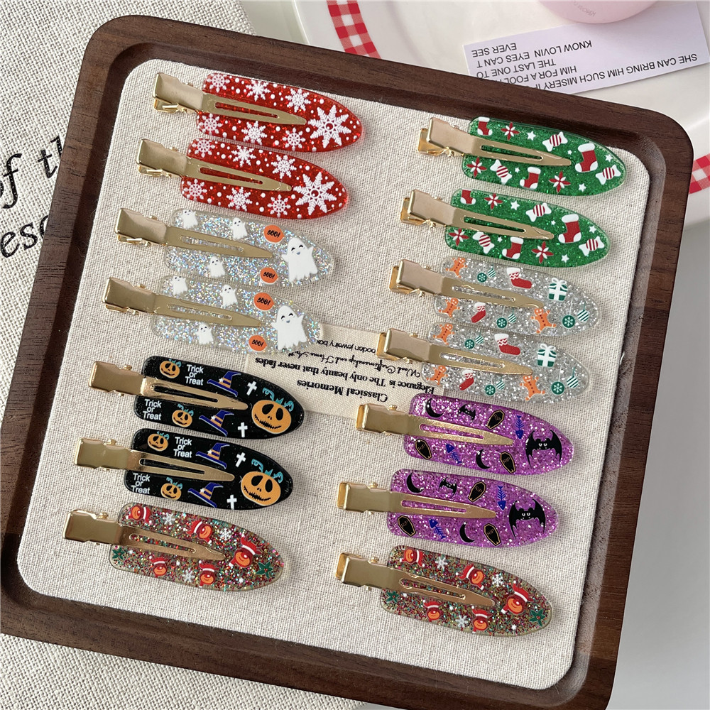 พิมพ์คริสต์มาสด้านเรียบคลิปกิ๊บที่ไร้รอยต่อหญิงแต่งหน้าคลิปด้านบนคลิปที่ไร้รอยต่อ ชม. หูฟัง