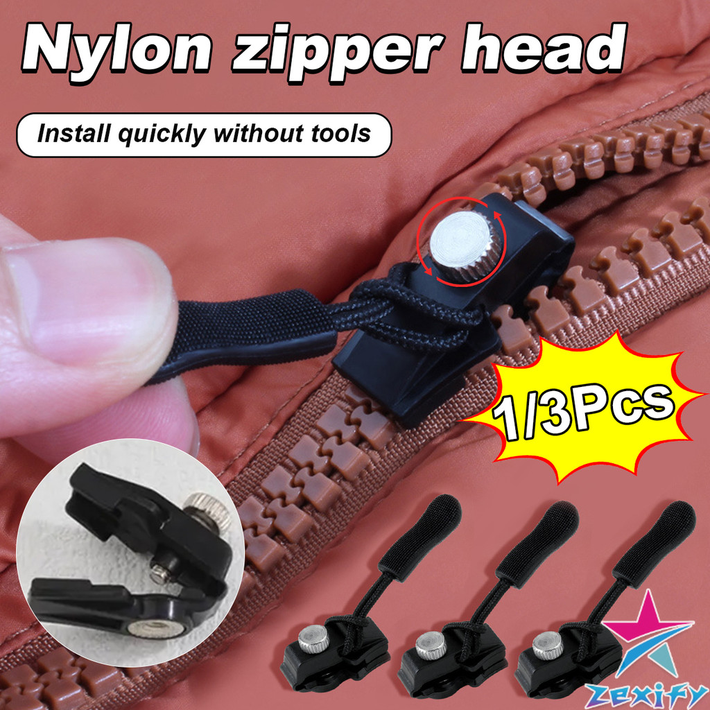 ZXF ชุดซิปซ่อม 3 ขนาดแตกต่างกัน ถอดออกได้และติดตั้งได้  Zipper Head