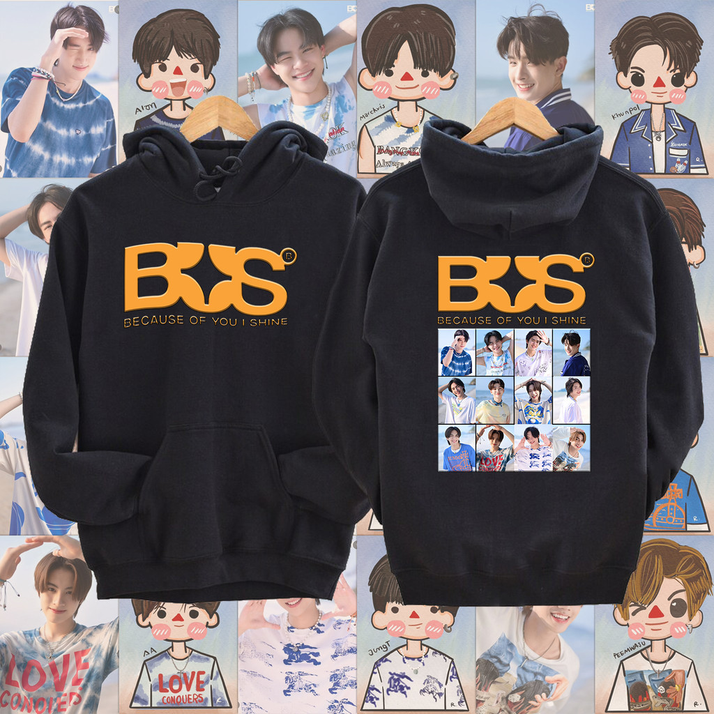 2024 Hoodie เสื้อฮู้ด BUS because of you i shine แฟชั่นผ้าฝ้าย Hoodie M-3XL