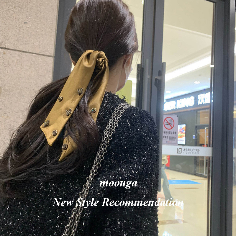 Mouga/french Heavy Industry~Ribbon ซาตินผม Tie Headdress ผม Tie Classy อุปกรณ์เสริมผมด้านหลังแผ่นหัวผมแถบคาดศีรษะผม