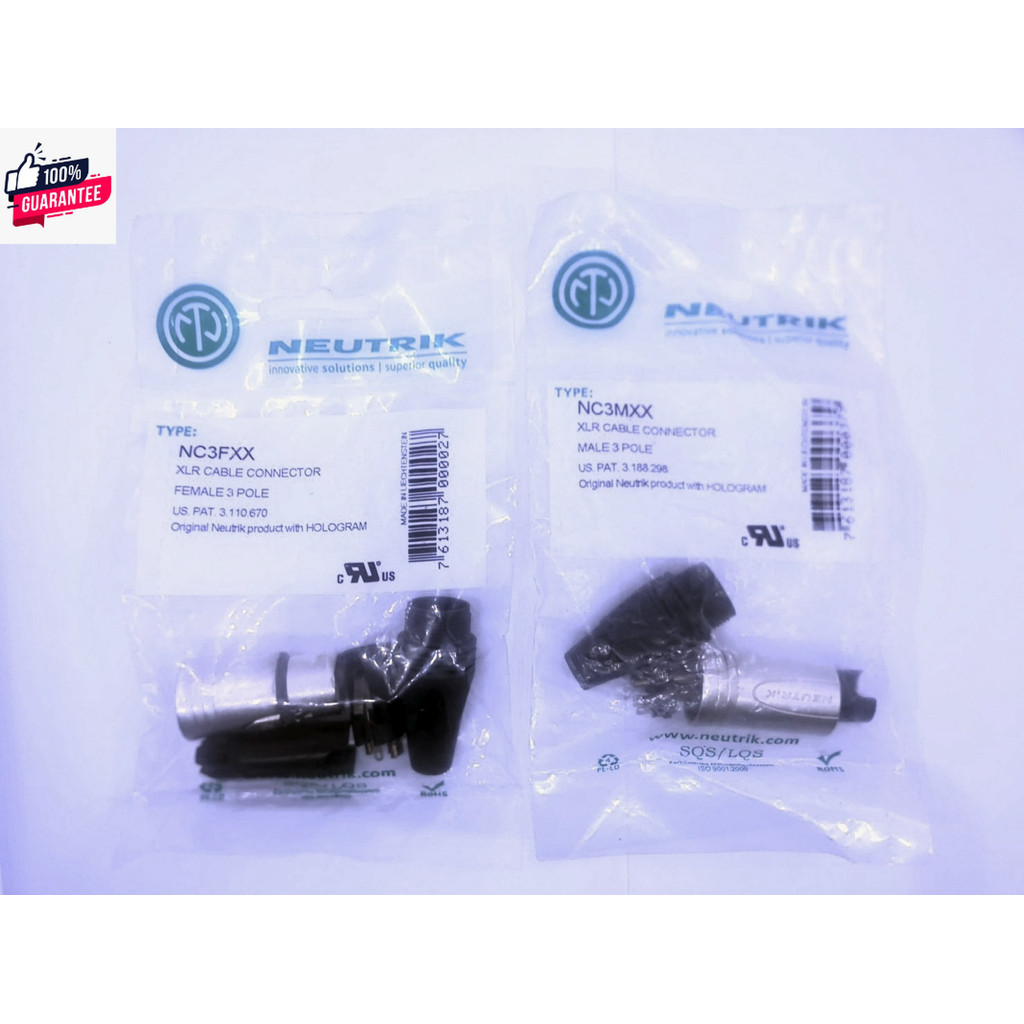 *genuine* Neutrik NC3FXX , NC3MXX , NC3MXX-B XLR CABLE CONNECTOR 3 POLE