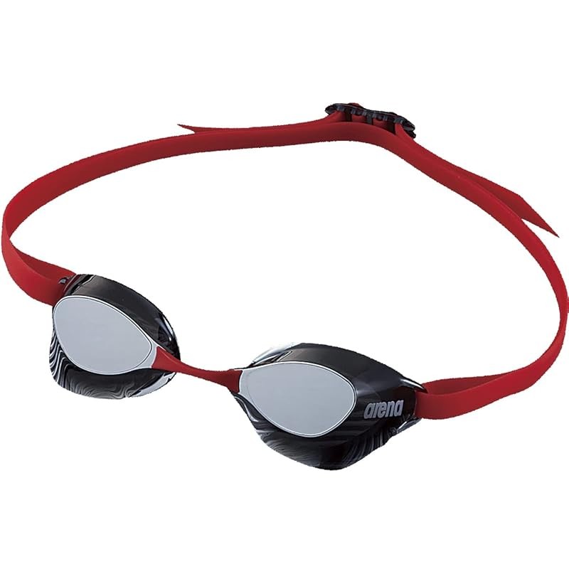 arena Swimming Goggles for Racing FINA Approved Unisex Aquaforce Swift Silver/Smoke/Red Mirror Lens 