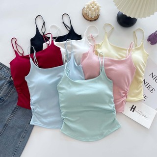 Áo Vest Nữ Có Miếng Lót Thường Ngày Trơn Cơ Bản Tank Top Sweet Girl Crop Top Slim Fit Camisole