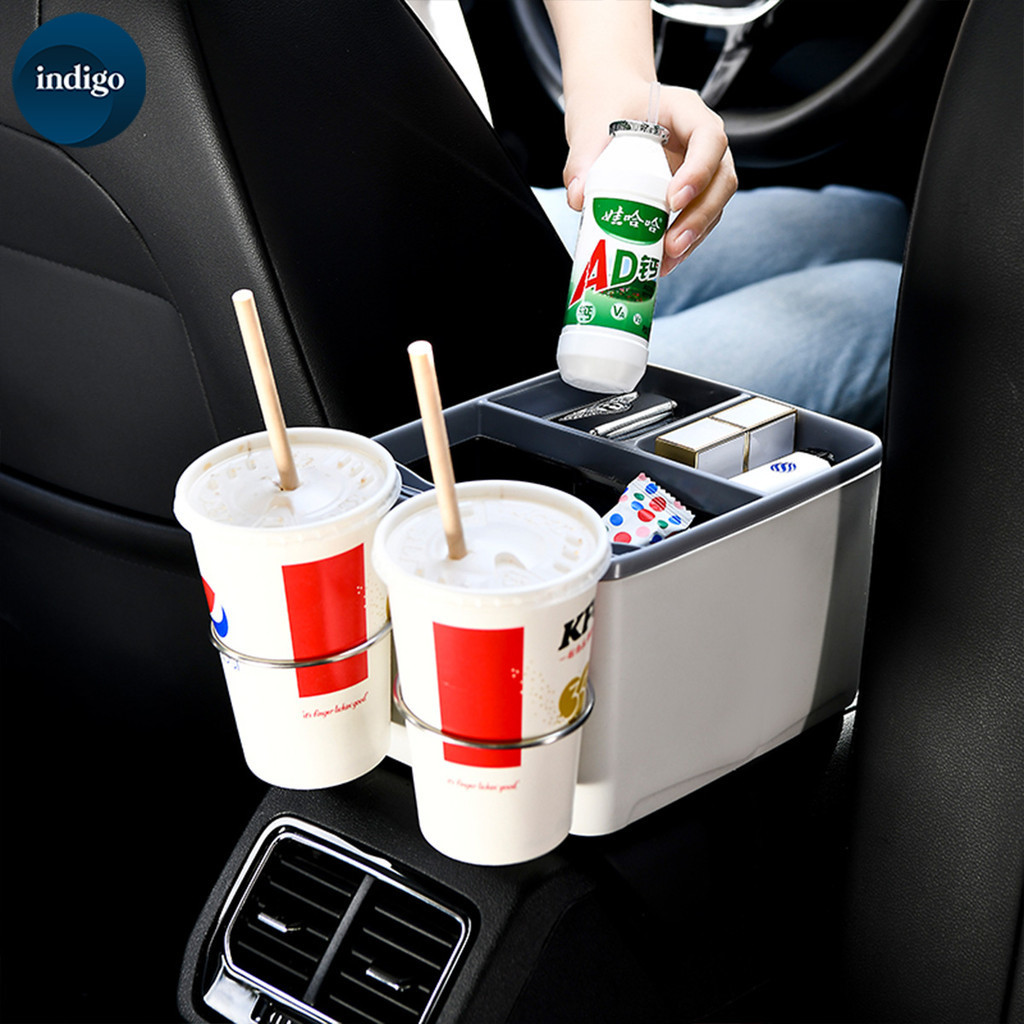 กล่องใส่ของในรถ 2in1 วางแก้วน้ำในรถยนต์ กล่องเก็บของในรถ tissue box in car อุปกรณภายในรถยนต์