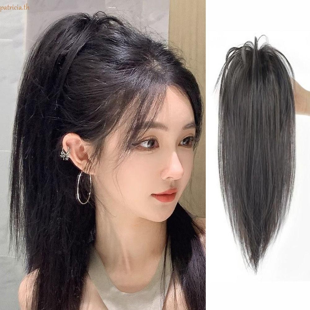 Patrickia สั้นตรงผมหางม้า False นุ่มสังเคราะห์ผู้หญิงสาว Fluffy ไก่ Nest Head กระเป๋าผม Party Hair Extension ครึ่งวิกผมหางม้า