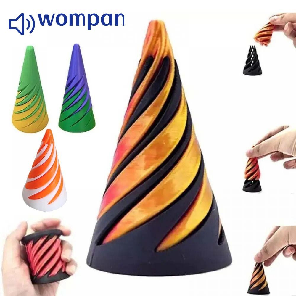 Wompan เกลียวกรวย Fidget ของเล่น,เครื่องประดับตกแต่งเกมคณิตศาสตร์พิมพ์เกลียวกรวยของเล่น,สะสมเป็นไปไม่ได้ตลกหุ่น Vortex ด้าย Illusion Helix สกรูของเล่นสําหรับเด็ก