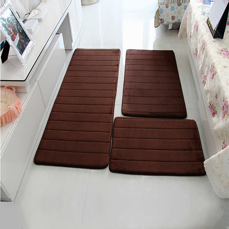 Water Absorption Bath Mat Set Anti-slip Bathroom Mat next to Washing Machine Living Room Bedroom Toi