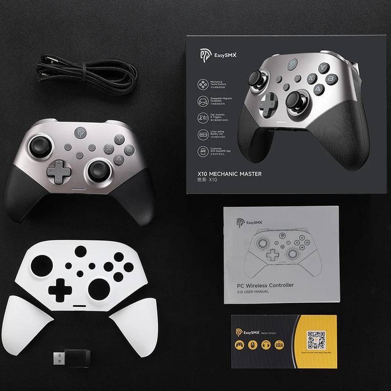 EASYSMX ตัวควบคุมเกมไททัน|Sasysmx X10 คอนโทรลเลอร์เล่นเกมไร้สาย - หลายแพลตฟอร์ม เปลือกแม่เหล็ก เอฟเฟกต์ฮอลล์