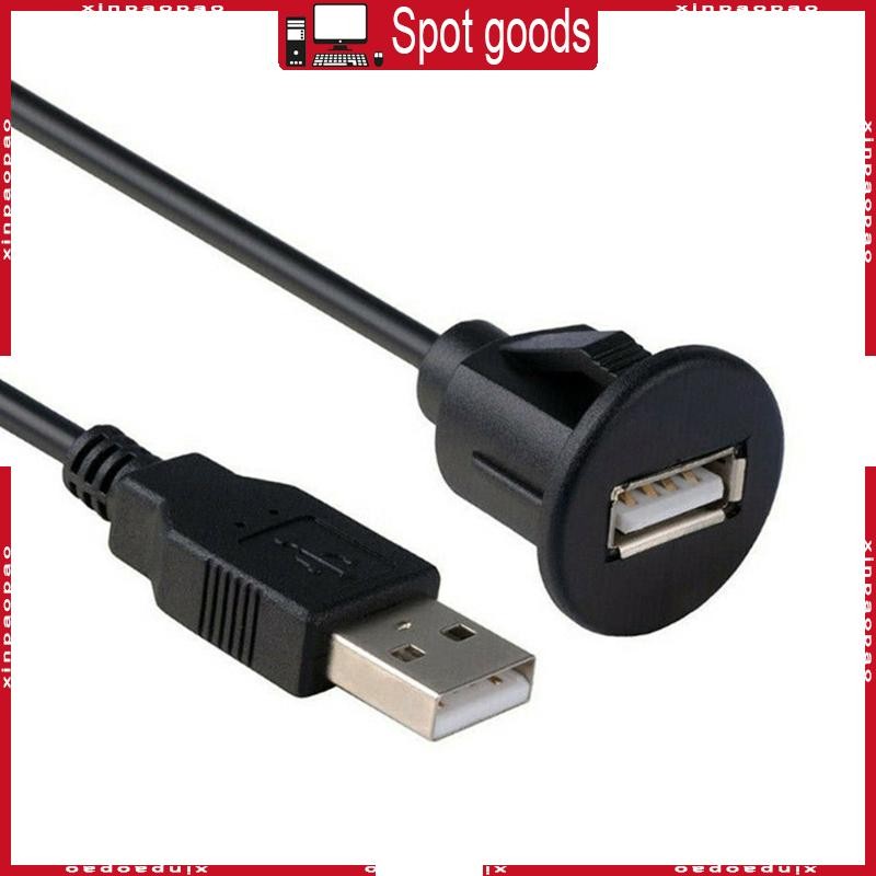 Xi รถ USB สายกันน้ําซ็อกเก็ต USB 2 0 Auto Dashboard Motocycle Flush Mount แผง AUX Lead Extension สายไฟอะแดปเตอร์