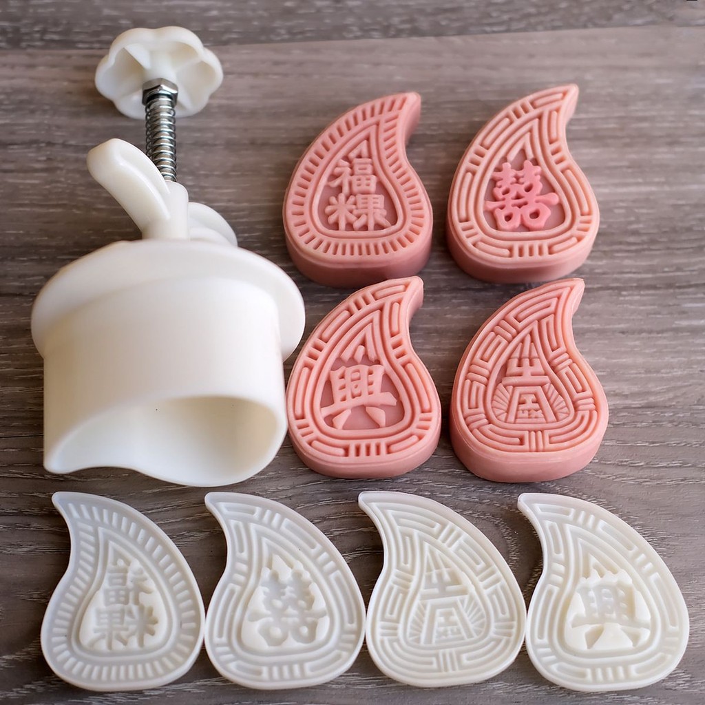 Chaoshan Red Peach Rice Kueh Mold Chaoshan Kueh Mold Fuwangfa Double Happiness Hand-pressed Moon Cak潮แม่พิมพ์ขนมไหว้พระจันทร์ 12.5
