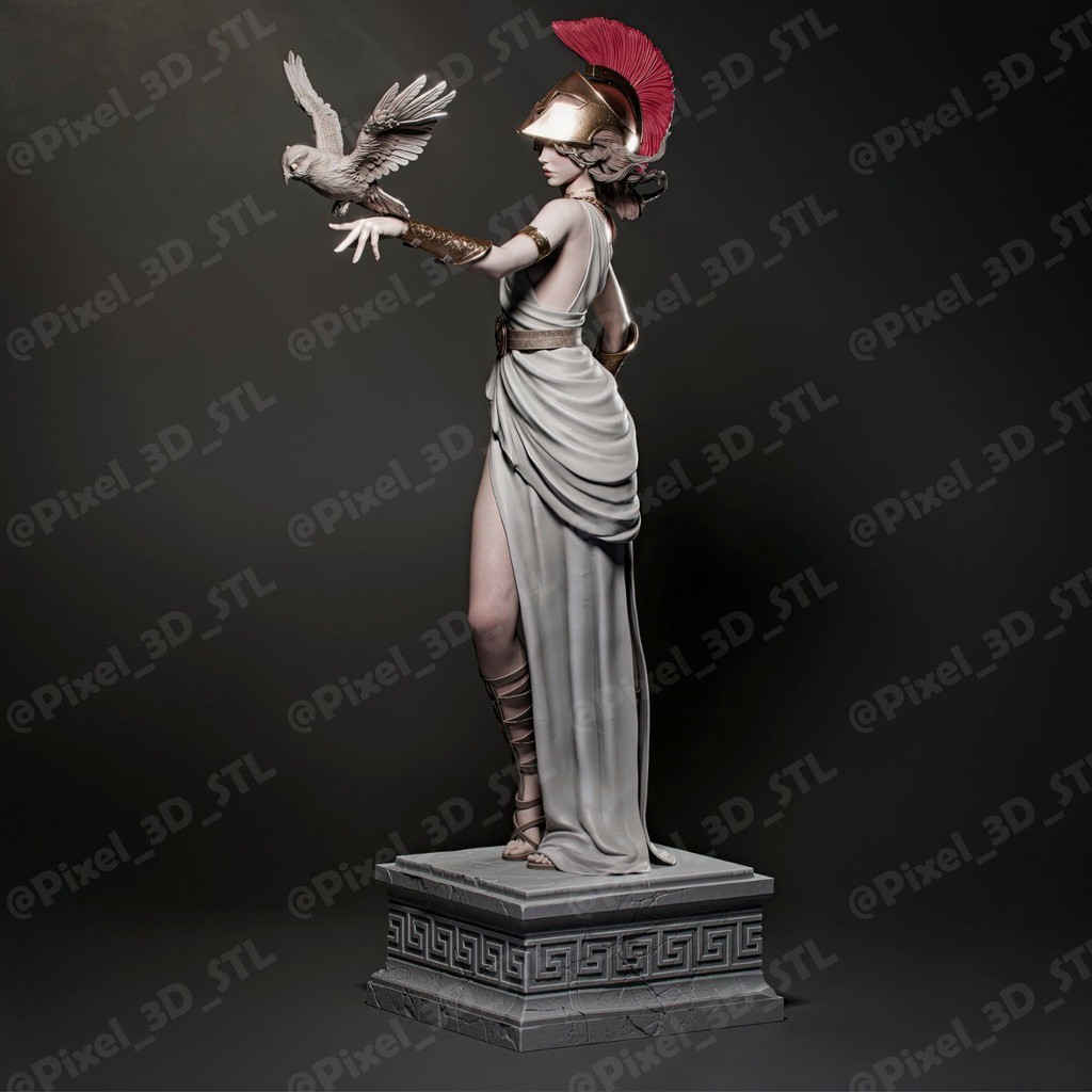 1/10เทพเจ้าแห่งสงครามหญิง Athena Greek Mythology Resin White Mold Sv7a ที่ไม่ได้ทำสี
