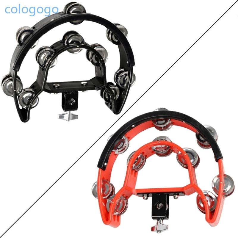 Colo Half Moon Hihat Tambourine Mountable ฐานพลาสติก Tambourine Handheld Percussion