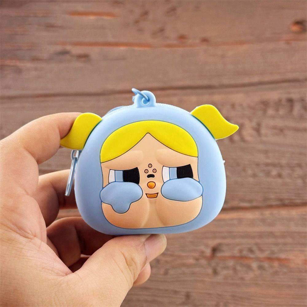 Ivory The Powerpuff Girls Doll Pendant, Silica Gel Backpack Pendant Cartoon Silicone Coin Purse, Portable Anime Figure Popmart Kawaii Crybaby Doll Key Ring Kids