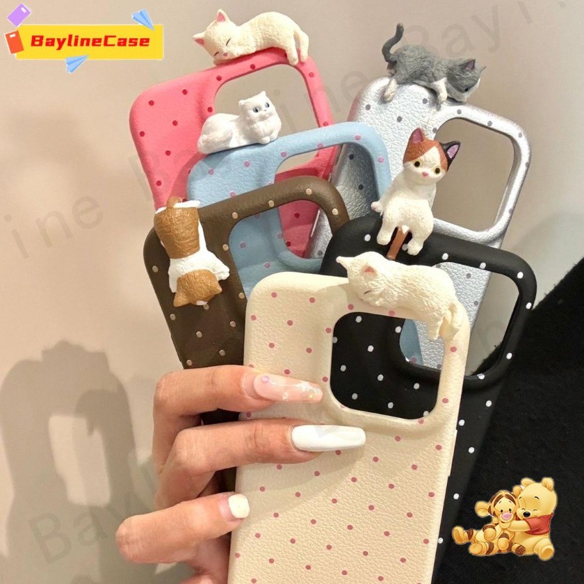 ขายร้อนสําหรับiphone 14 13 16 15 12 11 Pro Max X Xr Xs Max 8 7 Plus SE2020 Insซิลิโคนอ่อนนุ่มคลุมทั้งหมดกันกระแทกป้องกันกรณีน่ารักKittyแมวหนังเคสโทรศัพท์