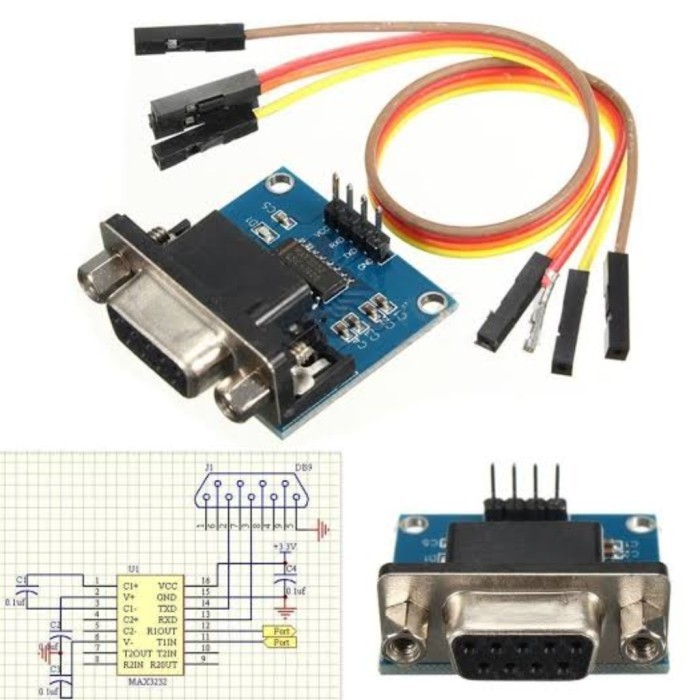 DP99 MAX3232 RS232 TO TTL SERIAL PORT CONVERTER MODULE DB9 และสายจัมเปอร์