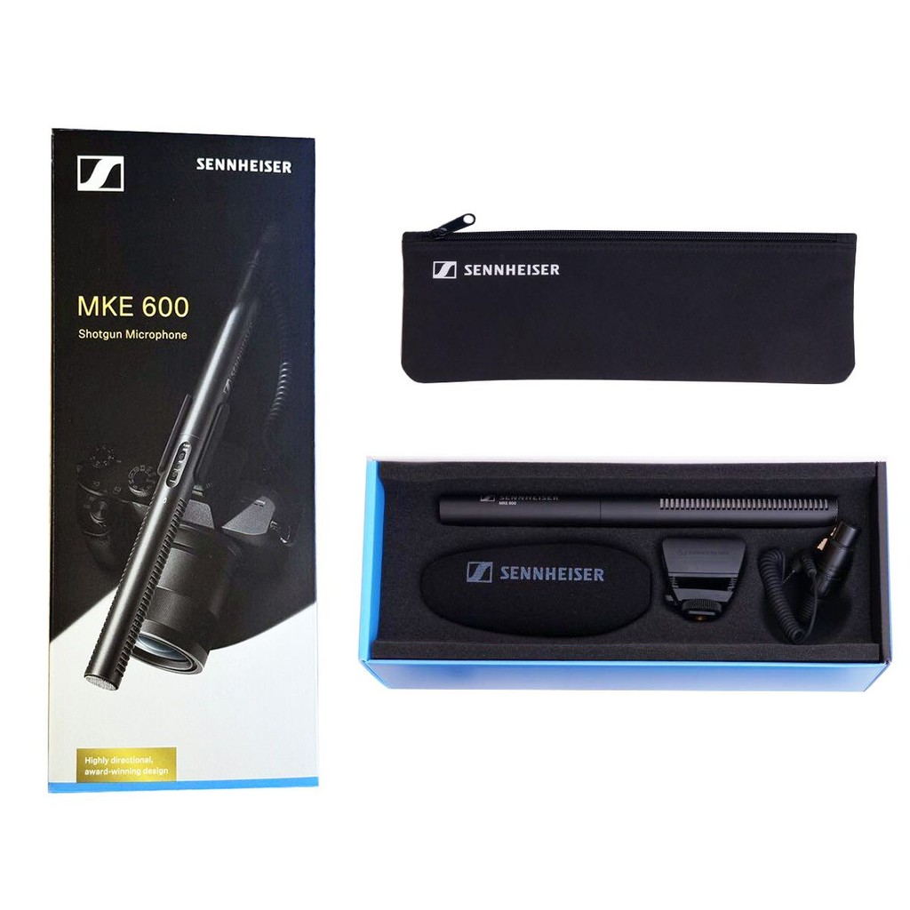 Sennheiser MKE 600 Shotgun Microphone (505453) - XLR 3-pin / 3.5mm TRS, Highly Directional