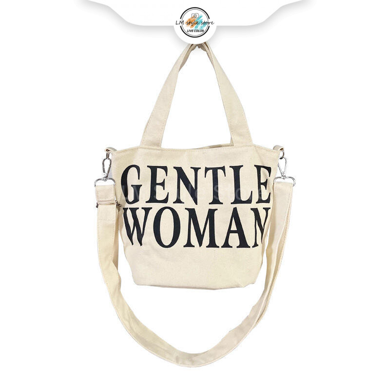กระเป๋าถือ กระเป๋าสะพายไหล่ tote bag ผ้าหนาสวยตรงปก งานละเอียด tote+bag (ไม่รวมพวงกุญแจ)