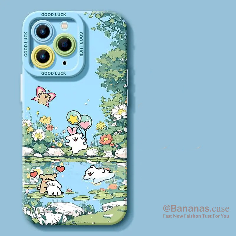 Iphone 15 14 13 12 11 Pro Max X Xr Xs Max 7 8 Plus SE2020 เคสโทรศัพท์การ์ตูนฤดูร้อนแตงโมลูกสุนัขนุ่มปกหลัง
