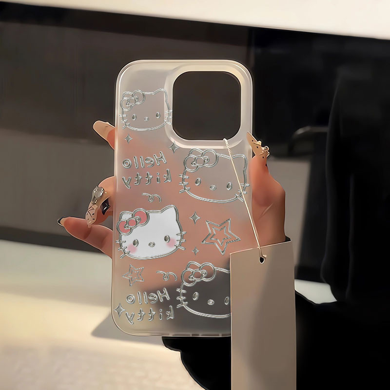 ส่งจากไทย ไลน์ เคธี่ โปร สกิน สครับ ไวท์ IPhone 16 11 13 14 15 Pro Max XR 12 Pro 7 8 Plus SE X Xs Max Clear Case
