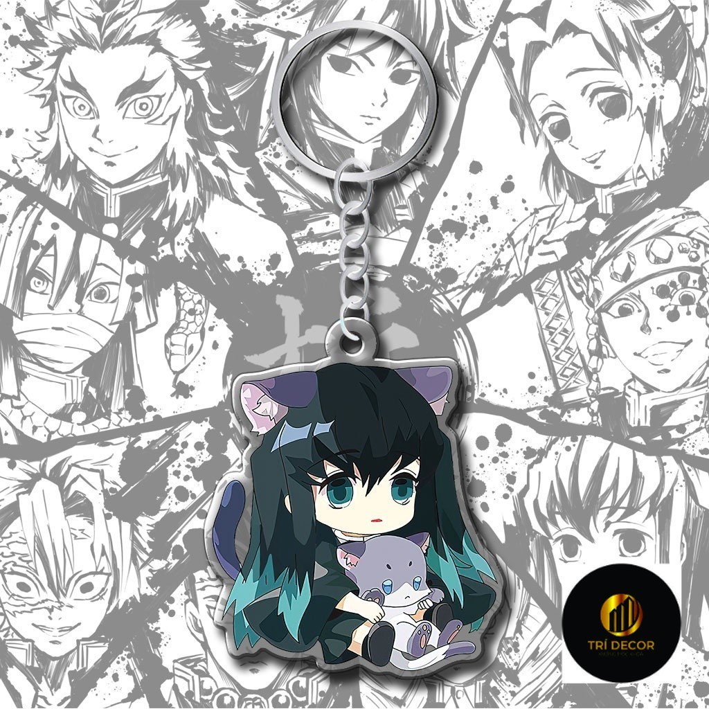 Muichirou Chibi Kimetsu ไม่มี Yaiba พวงกุญแจอะนิเมะมังงะของขวัญสําหรับคู่รักเพื่อนครอบครัว
