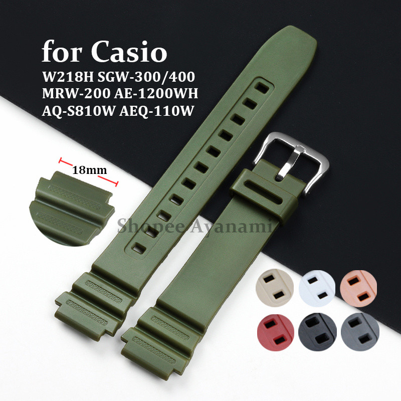 ยางซิลิโคนนาฬิกาสําหรับ Casio W218H SGW-300/400 MRW-200 AE-1200WH สร้อยข้อมือกีฬานุ่มผู้หญิงผู้ชายนาฬิกาอุปกรณ์เสริม