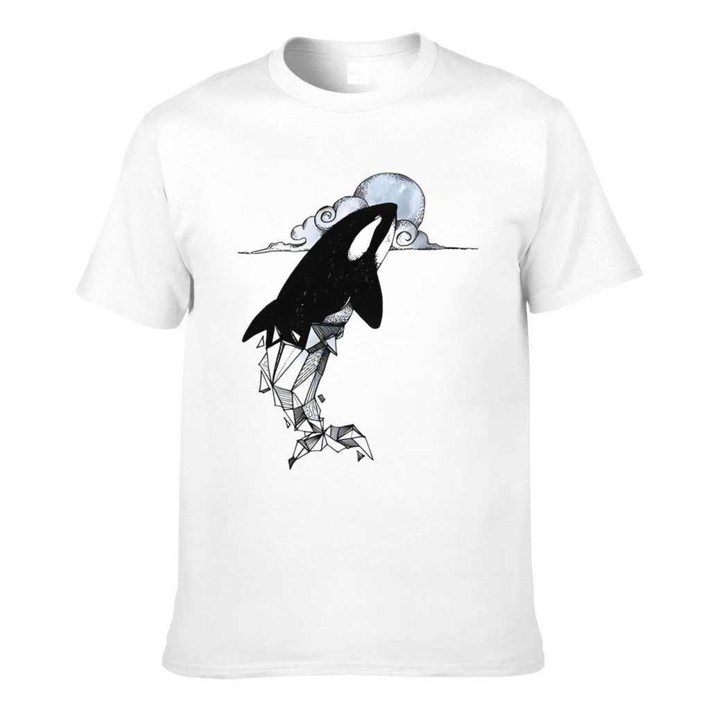 New Design Killer Whale Geometric Mens Funny Tshirt
