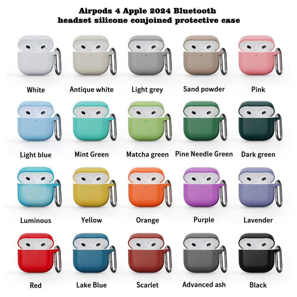 เคสซิลิโคนเหลวสําหรับ Apple Airpods 4 ใหม่ 4th Gen 2024 หูฟังป้องกันกรณีสําหรับ Airpods 1 2 3 Pro 2 พร้อมพวงกุญแจ