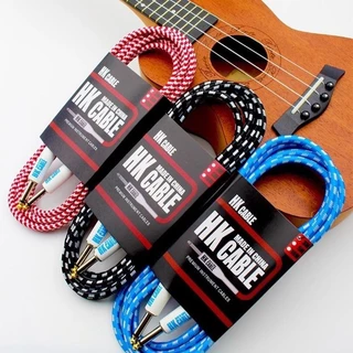 สายแจ็คกีต้าร์ HK Cable แบบหัวตรง สายถัก(✅โค้ดลด 30WOW200) ยาว3เมตร แถมฟรีปิ๊กกีต้าร์ 3ชิ้น