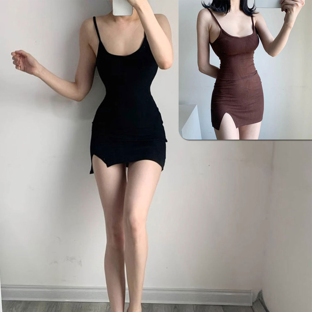เดรสสายเดี่ยวเปิดขา เรียบหรูดูดี