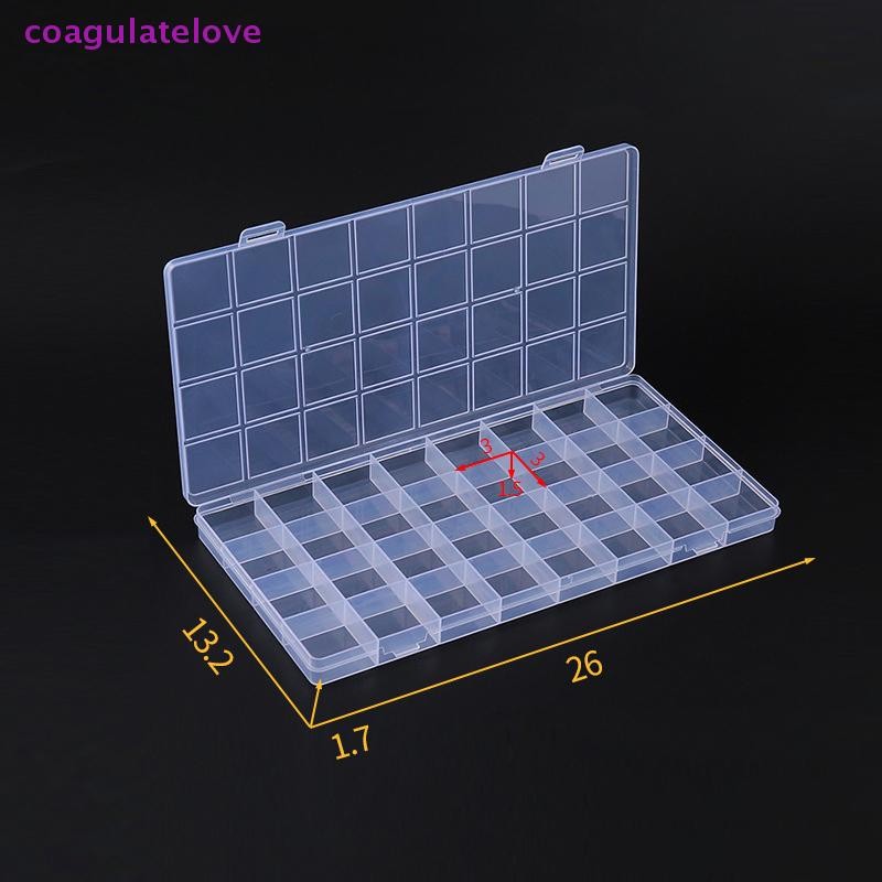 Coagulatelove 32 ช่องตารางพลาสติกโปร่งใสกล่องเก็บเครื่องประดับต่างหูลูกปัดสกรูผู้ถือกรณีจอแสดงผลคอนเทนเนอร์ [HOT]