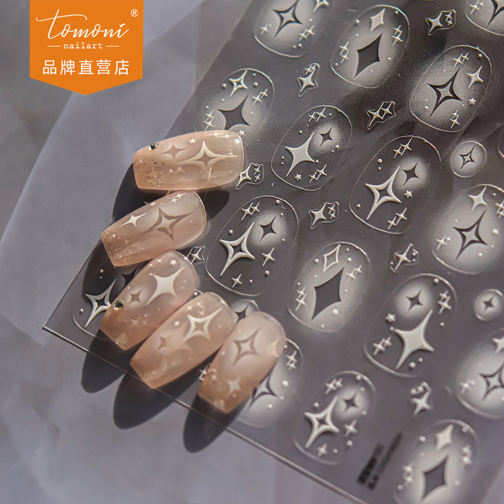 [Meow.sensei] Tomoni สติกเกอร์ติดเล็บแบบบางเคสมือถือสุดฮอตสติกเกอร์ติดเล็บแบบญี่ปุ่นสติกเกอร์ติดเล็บลายดาวแบบผสม