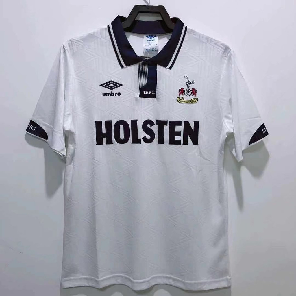 1992-94 Tottenham Hotspur home เสื้อยืดแขนสั้นกีฬาฟุตบอลย้อนยุค